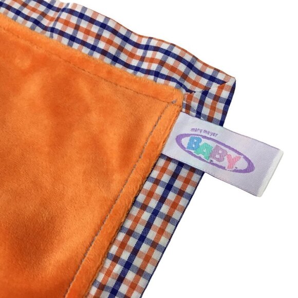 Lion Mary Meyer Baby Lovey Security Blanket Teether Crinkle Rings Orange Blue - Picture 7 of 7